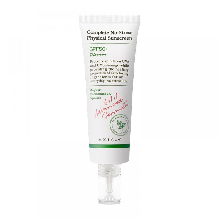 AXIS-Y Complete No-Stress Physical Sunscreen Lebanon Korean mineral SPF50 sunscreen sensitive skin skincare