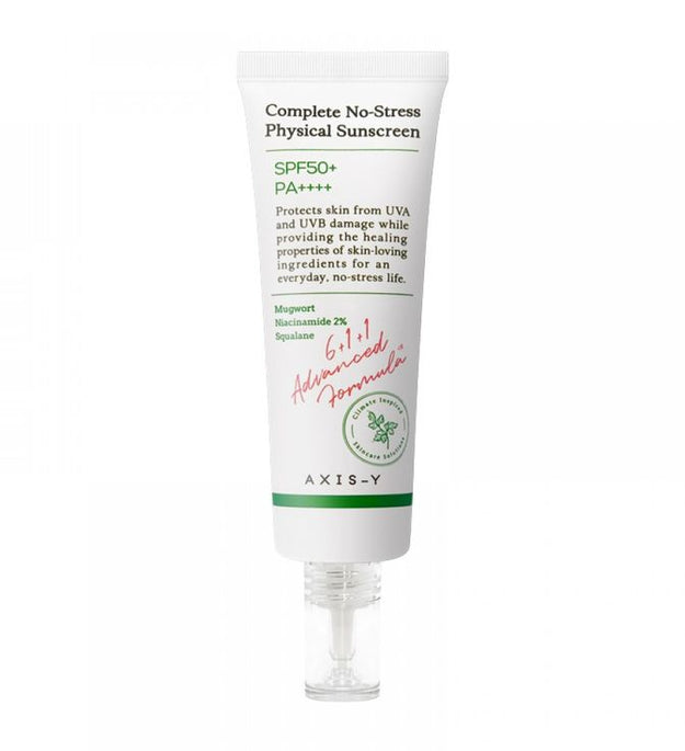AXIS-Y Complete No-Stress Physical Sunscreen Lebanon Korean mineral SPF50 sunscreen sensitive skin skincare