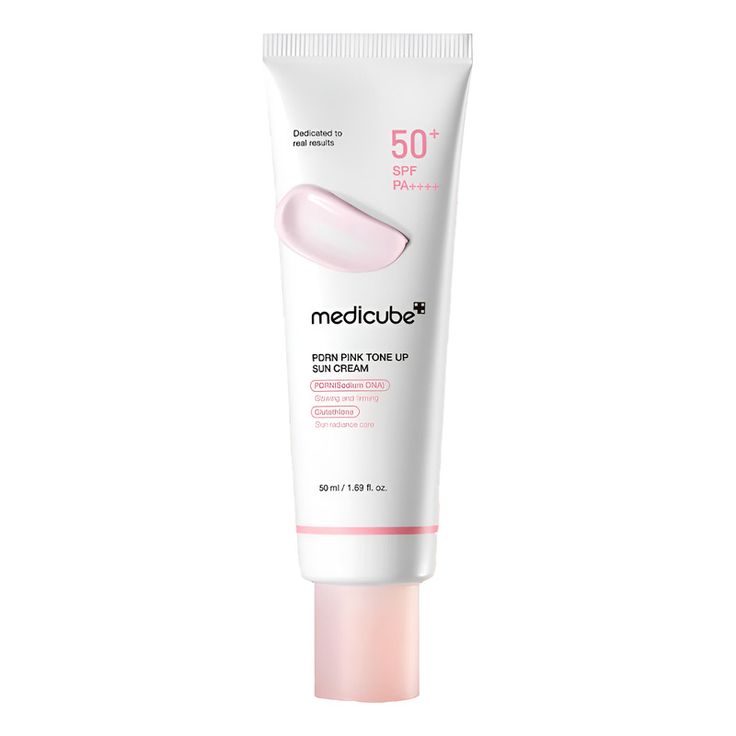 MEDICUBE PDRN Pink Tone Up Sun Cream SPF 50+ PA++++ Lebanon Korean tone up glow sunscreen skincare