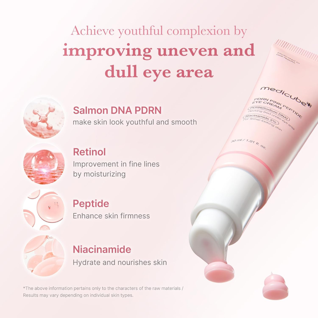 MEDICUBE PDRN Pink Peptide Eye Cream Lebanon Korean anti aging skincare eye cream dark circles