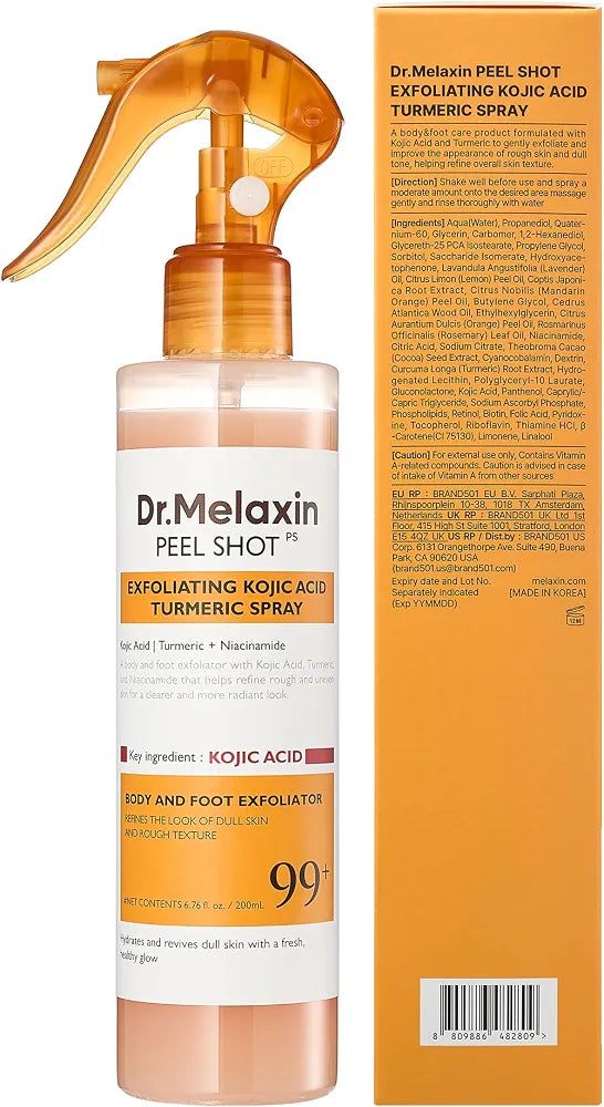 Dr.Melaxin Peel Shot Kojic Acid Turmeric Body Exfoliator Spray in Lebanon
