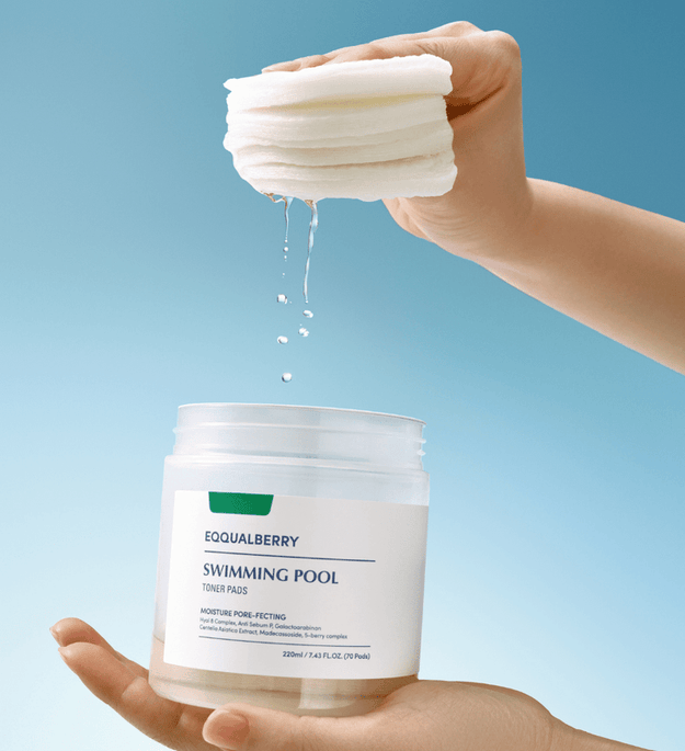 EQQUALBERRY Swimming Pool Toner Pads Lebanon Korean exfoliating hydrating skincare toner pads
