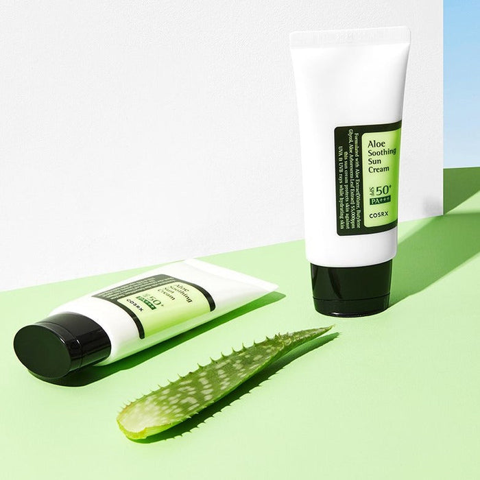 COSRX Aloe Soothing Sun Cream SPF50+ PA+++ Lebanon Korean hydrating soothing sunscreen aloe skincare