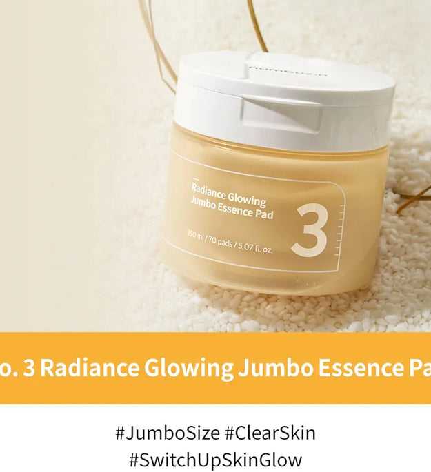 NUMBUZIN No.3 Radiance Glowing Jumbo Essence Pad Korean essence toner pads in lebanon
