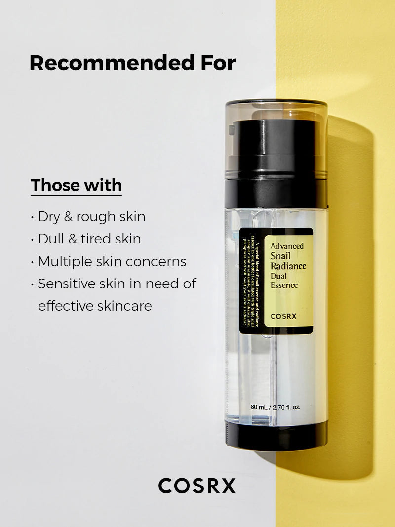 COSRX Advanced Snail Radiance Dual Essence Lebanon Korean hydrating repairing skincare essence glow