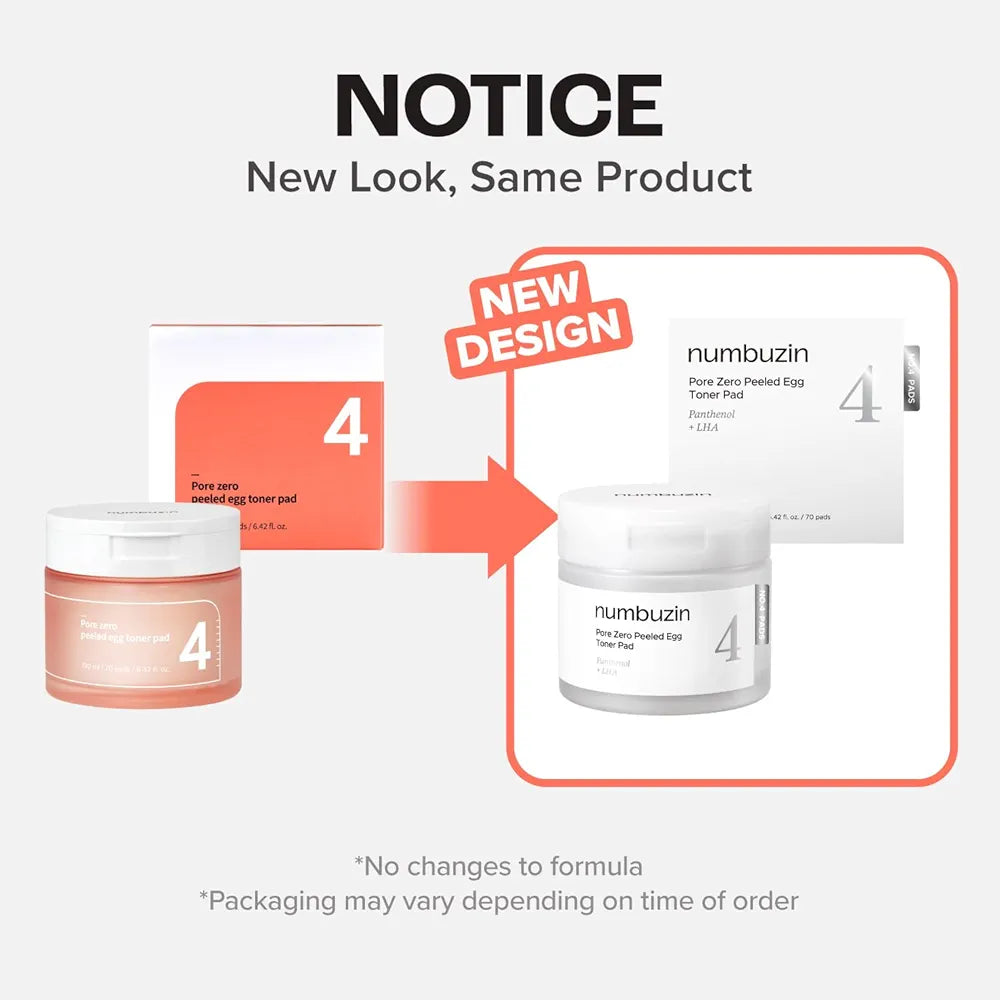 NUMBUZIN No.4 Pore Zero Peeled Egg Toner Pad Korean exfoliating toner pads in lebanon