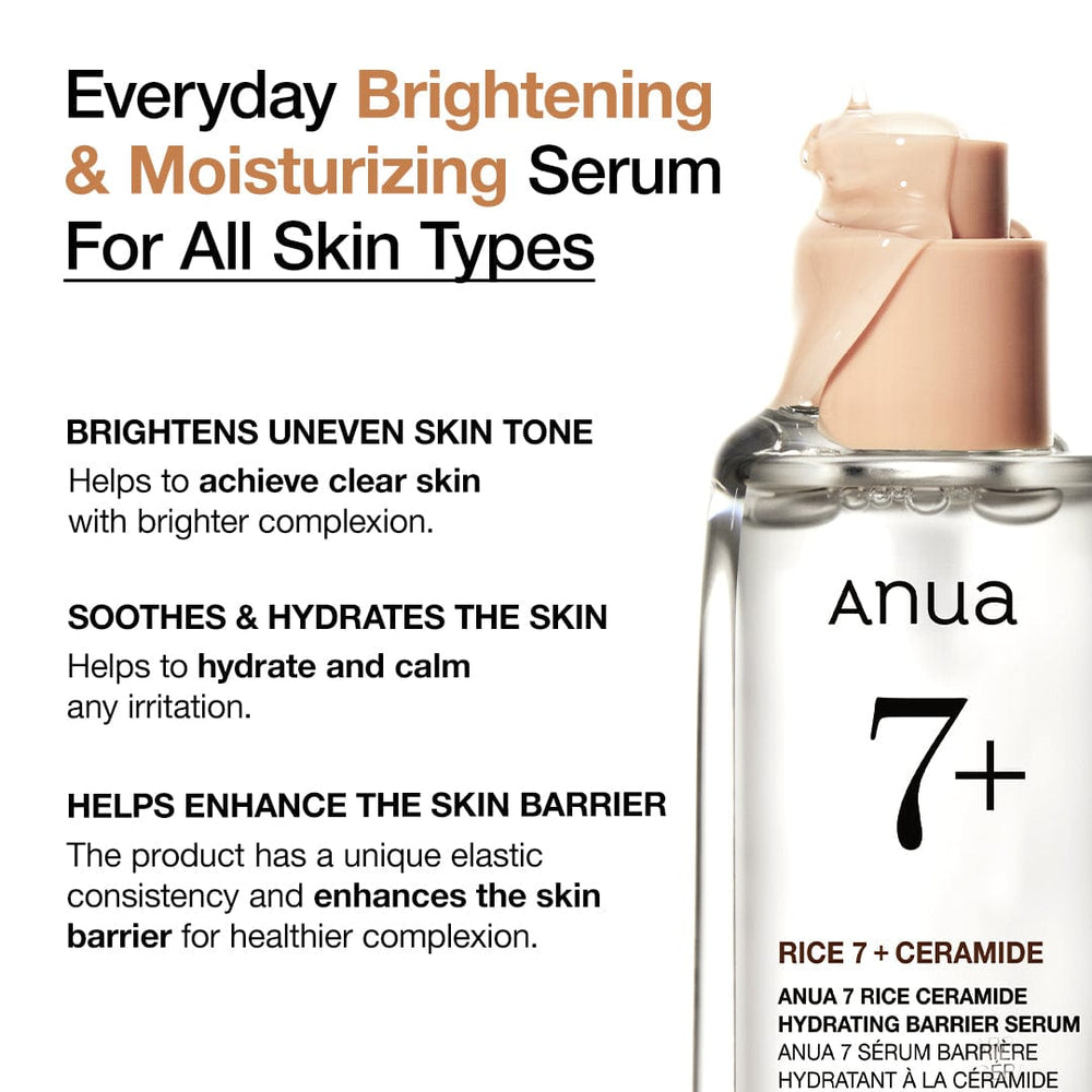 ANUA Rice Ceramide 7 Hydrating Barrier Serum Lebanon Korean hydrating skincare serum barrier repair