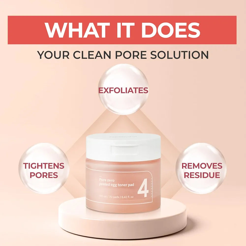 NUMBUZIN No.4 Pore Zero Peeled Egg Toner Pad Korean exfoliating toner pads in lebanon