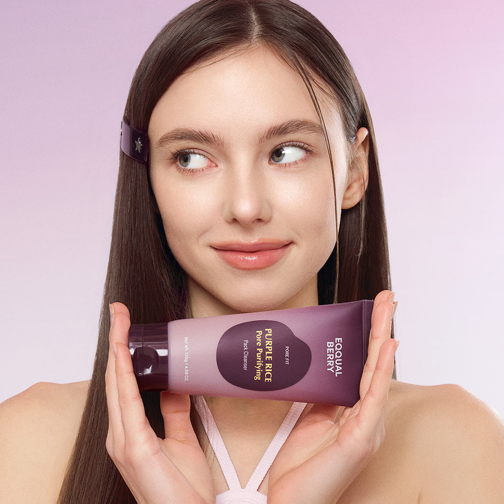 EQQUALBERRY Purple Rice Pore Purifying Pack Cleanser Lebanon Korean pore cleansing skincare face wash