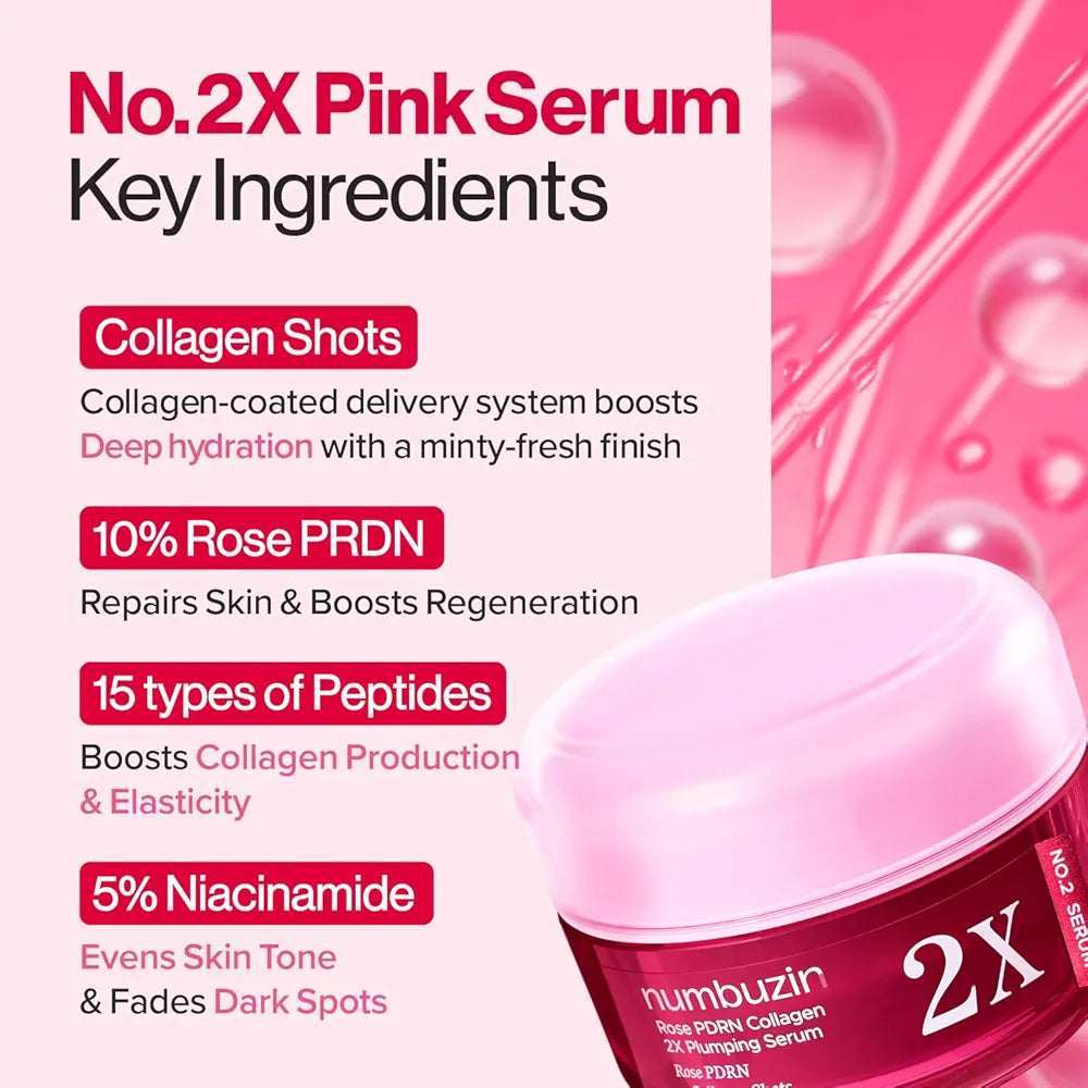NUMBUZIN No.2 Rose PDRN Collagen 2X Plumping Serum Korean hydrating serum in lebanon