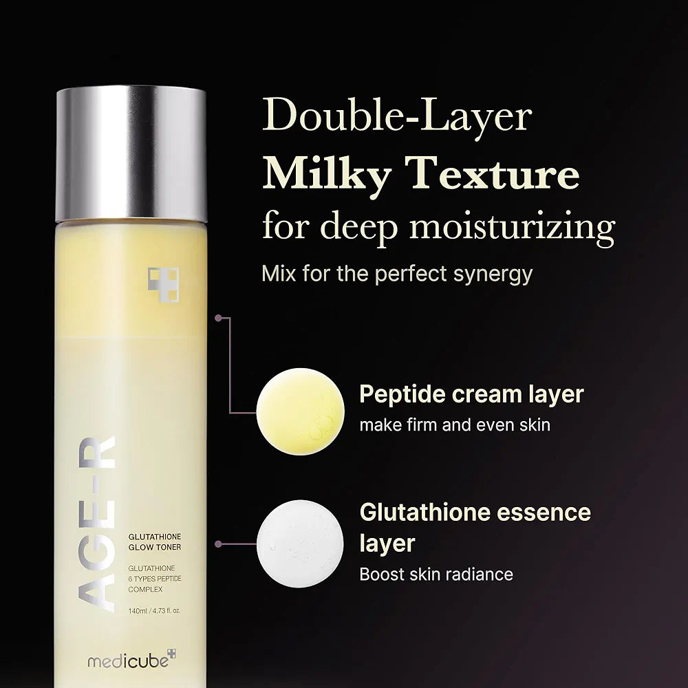 medicube age-r glutathione glow milky toner lebanon