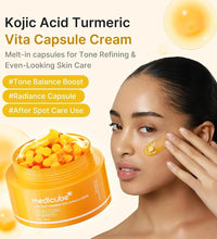 MEDICUBE Kojic Acid Turmeric Vita Capsule Cream Korean brightening cream for dark spots and uneven skin tone in Lebanon.